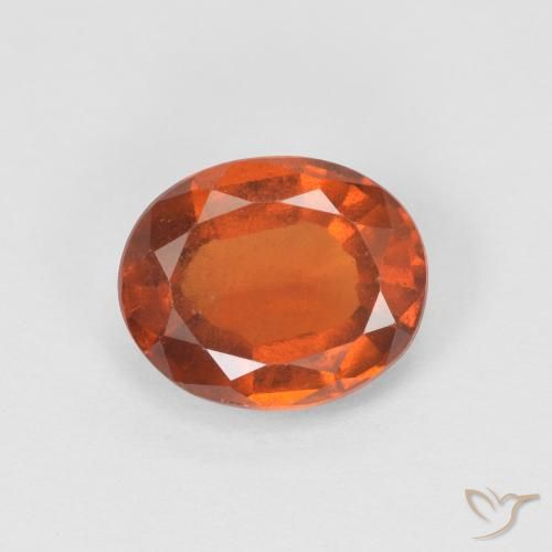 1.47ct Натуральный Красновато-оранжевый Гранат Гессонит, Овал, Чистота VS