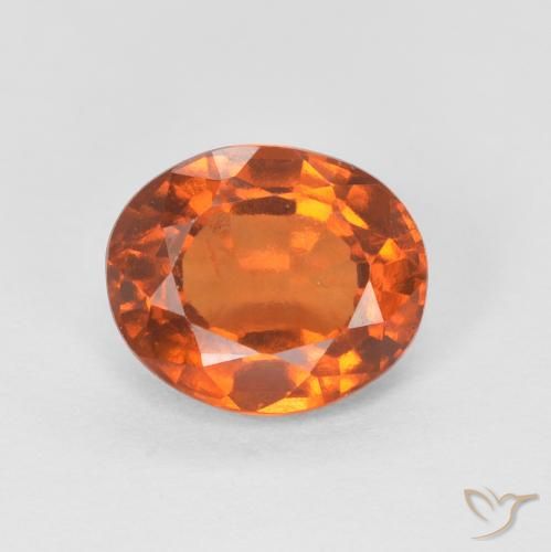 1.51ct Натуральный Medium Dark-Orange Гранат Гессонит, Овал, Чистота VS
