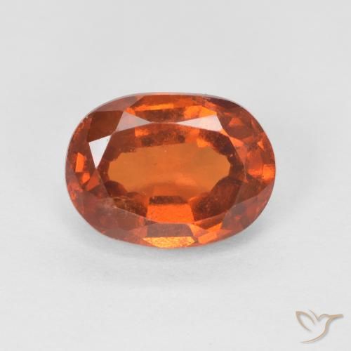 1.44ct Натуральный Medium Dark-Orange Гранат Гессонит, Овал, Чистота VS