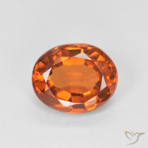 1.43ct Натуральный Темно-оранжевый Гранат Гессонит, Овал, Чистота VVS