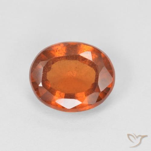 1.34ct Натуральный Medium Dark-Orange Гранат Гессонит, Овал, Чистота VS