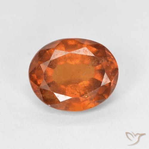 1.45ct Натуральный Темно-оранжевый Гранат Гессонит, Овал, VS-SI