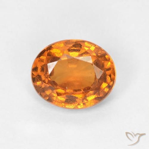 0.77ct Натуральный Средний апельсин Гранат Гессонит, Овал, Чистота VS