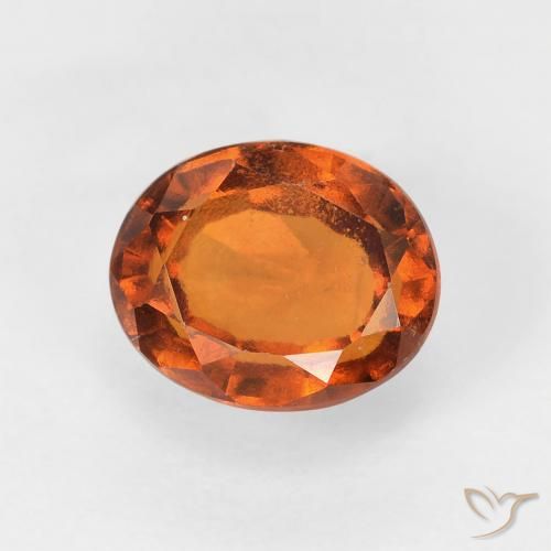 1.20ct Натуральный Темно-оранжевый Гранат Гессонит, Овал, VVS-VS