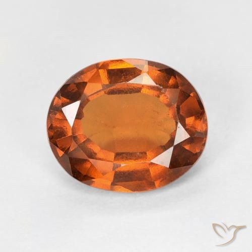 1.66ct Натуральный Красновато-оранжевый Гранат Гессонит, Овал, VVS-VS