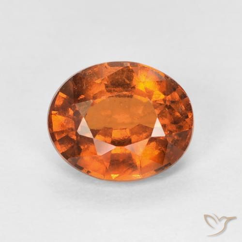 1.51ct Натуральный Medium Dark-Orange Гранат Гессонит, Овал, VVS-VS