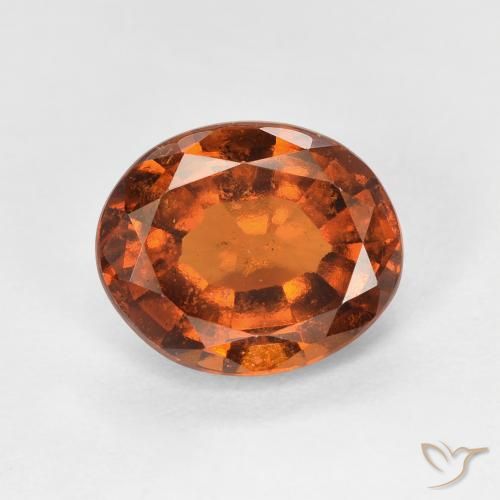 2.38ct Натуральный Medium Dark-Orange Гранат Гессонит, Овал, VS-SI