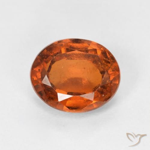 1.42ct Натуральный Medium Dark-Orange Гранат Гессонит, Овал, VS-SI