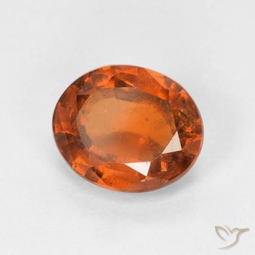 1.42 карата, натуральный Medium Dark-Orange Гранат Гессонит, Овал, VS-SI