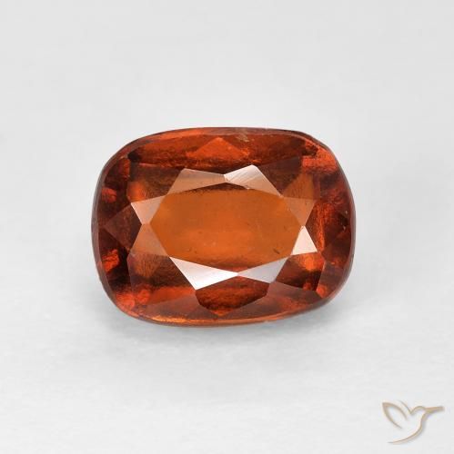 2.69ct Натуральный Темно-оранжевый Гранат Гессонит, Подушка, VVS-VS