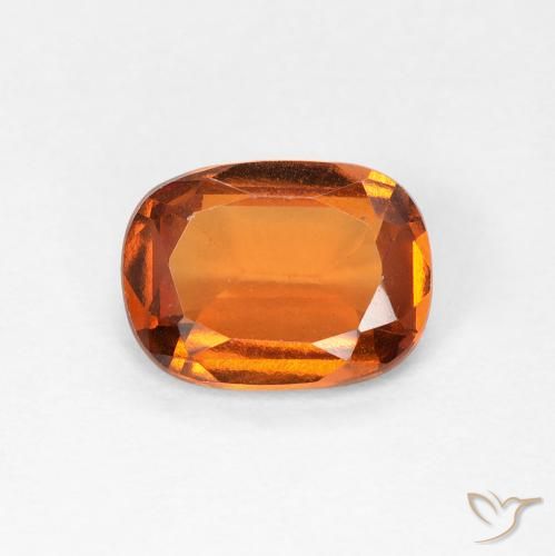 1.37ct Натуральный Желтовато-оранжевый Гранат Гессонит, Подушка, VVS-VS