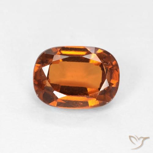 1.22ct Натуральный Темно-оранжевый Гранат Гессонит, Подушка, VVS-VS