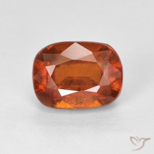 2.56ct Натуральный Красновато-оранжевый Гранат Гессонит, Подушка, VS-SI