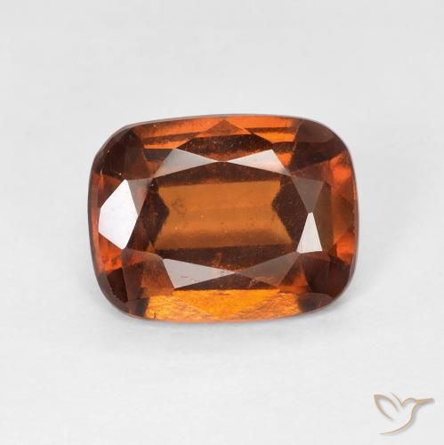 2.44ct Натуральный Красновато-оранжевый Гранат Гессонит, Подушка, VS-SI