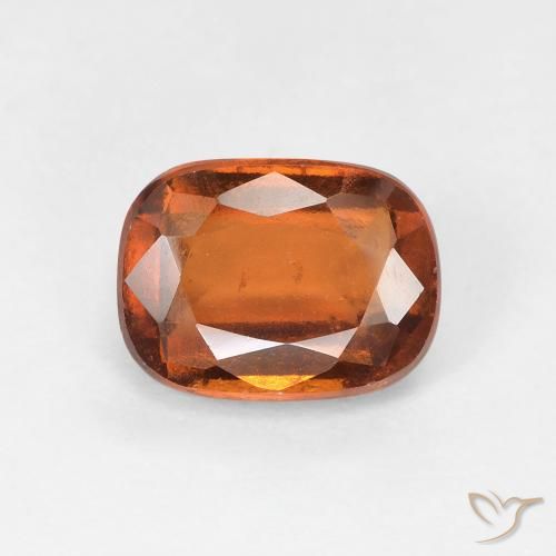 1.92ct Натуральный Темно-оранжевый Гранат Гессонит, Подушка, VS-SI