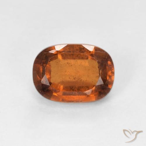 1.29ct Натуральный Янтарный Апельсин Гранат Гессонит, Подушка, VS-SI