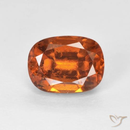 2.27ct Натуральный Темно-оранжевый Гранат Гессонит, Подушка, VS-SI