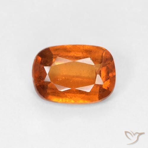0.94ct Натуральный Темно-оранжевый Гранат Гессонит, Подушка, VS-SI
