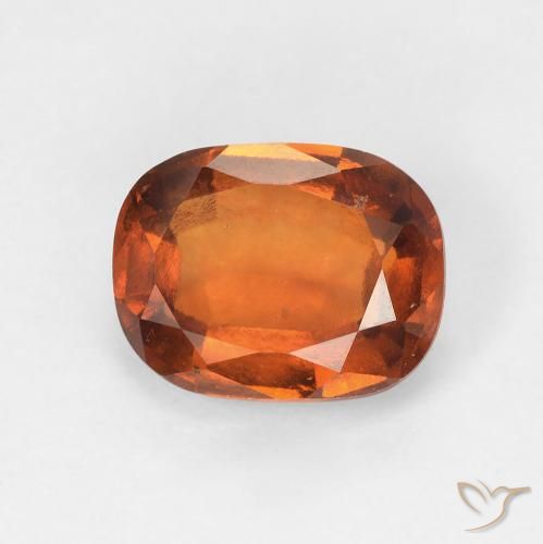 2.39ct Натуральный Темно-оранжевый Гранат Гессонит, Подушка, Чистота VS