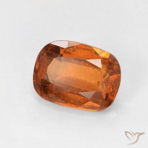 1.97ct Натуральный Темно-оранжевый Гранат Гессонит, Подушка, VS-SI