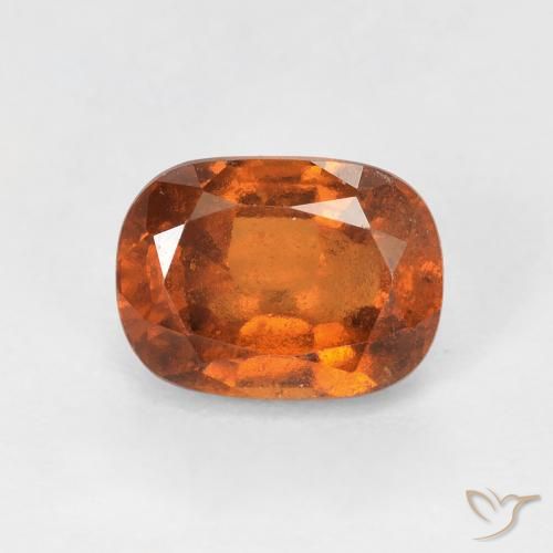 2.04ct Натуральный Темно-оранжевый Гранат Гессонит, Подушка, VS-SI