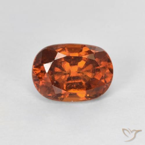 1.24ct Натуральный Средний апельсин Гранат Гессонит, Овал, Чистота VS