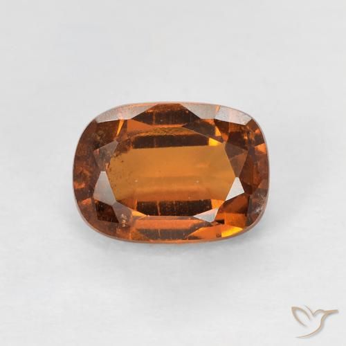 1.36ct Натуральный Темно-оранжевый Гранат Гессонит, Подушка, Чистота VS