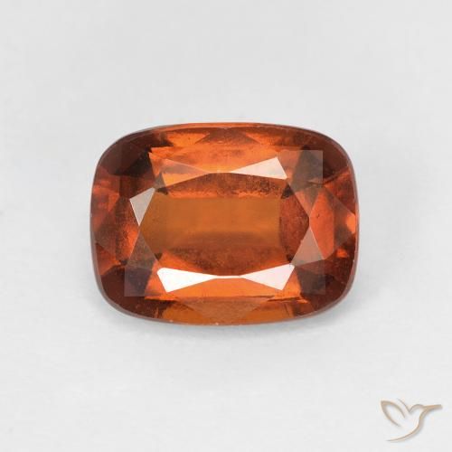 2.46ct Натуральный Темно-оранжевый Гранат Гессонит, Подушка, Чистота VS