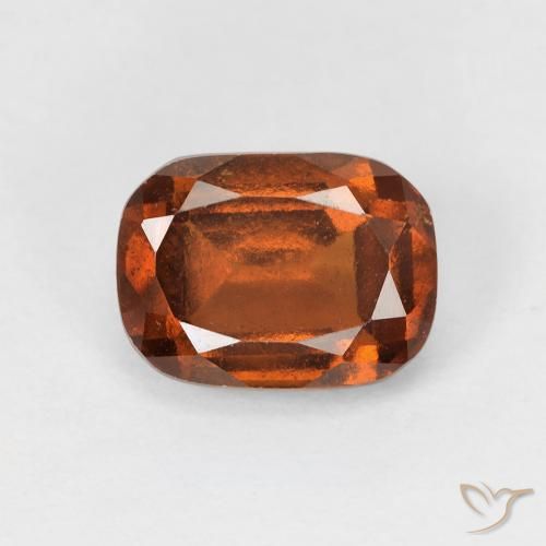1.90ct Натуральный Темно-оранжевый Гранат Гессонит, Подушка, Чистота VS