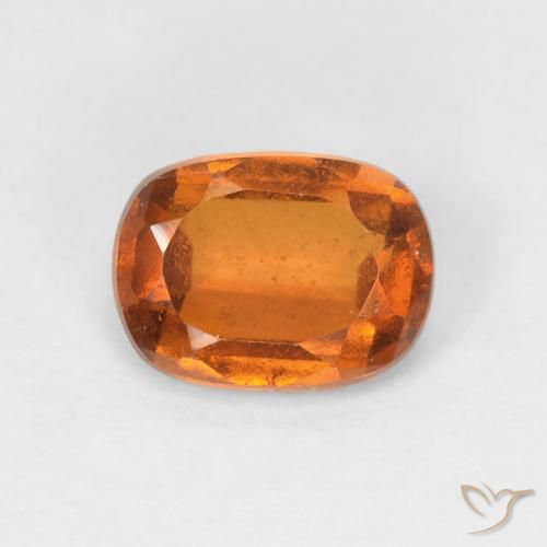 1.59ct Натуральный Желтовато-оранжевый Гранат Гессонит, Подушка, Чистота VS