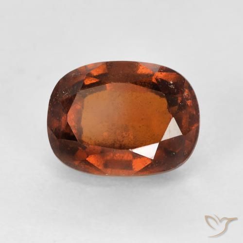 2.42ct Натуральный Темно-оранжевый Гранат Гессонит, Подушка, VS-SI