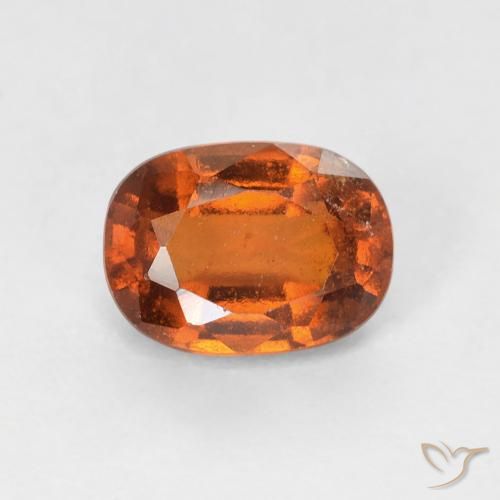 1.12ct Натуральный Темно-оранжевый Гранат Гессонит, Подушка, VS-SI