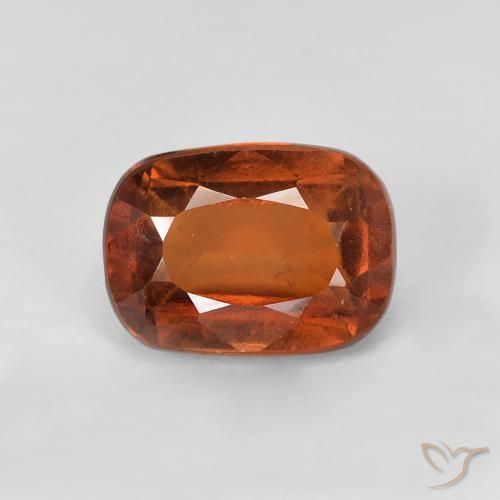 2.24ct Натуральный Темно-оранжевый Гранат Гессонит, Подушка, Чистота VS