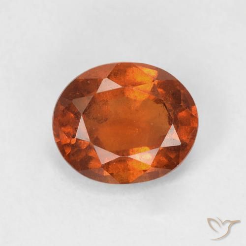 1.40ct Натуральный Янтарный Апельсин Гранат Гессонит, Овал, Чистота VS