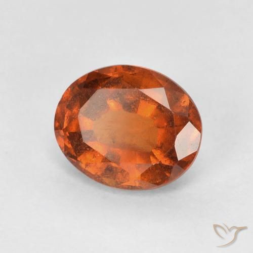 1.50ct Натуральный Темно-оранжевый Гранат Гессонит, Овал, Чистота VS