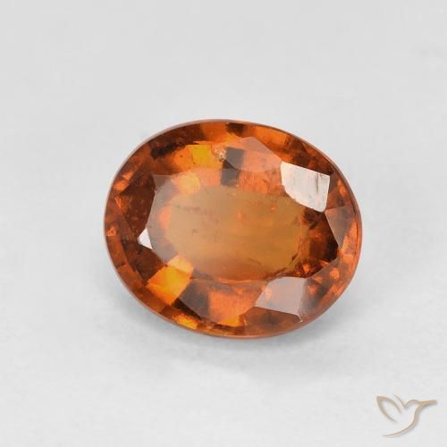 1.45 карата, натуральный Medium Dark-Orange Гранат Гессонит, Овал, Чистота VS