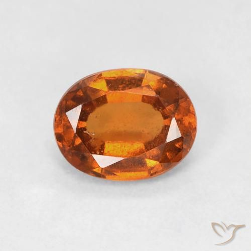 0.89ct Натуральный Medium Dark-Orange Гранат Гессонит, Овал, Чистота VS