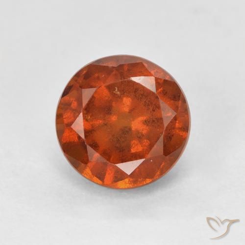 2.06ct Натуральный Красновато-оранжевый Гранат Гессонит, Круглый, Чистота VS