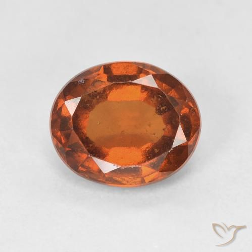 1.77ct Натуральный Янтарный Апельсин Гранат Гессонит, Овал, Чистота VS