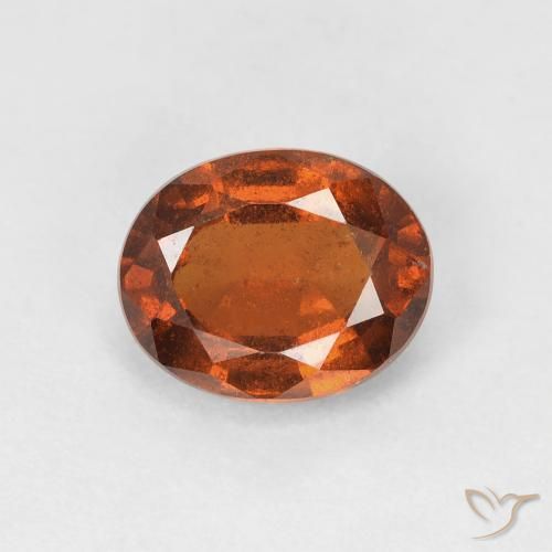 1.67ct Натуральный Medium Dark-Orange Гранат Гессонит, Овал, Чистота VS