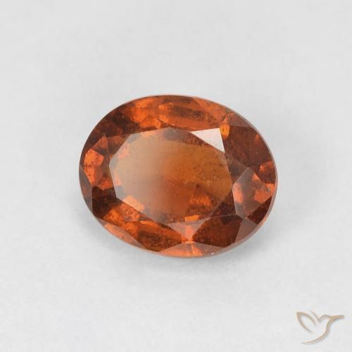 1.67 карата, натуральный Medium Dark-Orange Гранат Гессонит, Овал, Чистота VS