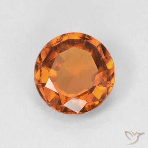 1.10ct Натуральный Средний апельсин Гранат Гессонит, Круглый, VVS-VS