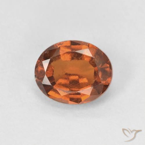 1.23ct Натуральный Medium Dark-Orange Гранат Гессонит, Овал, VVS-VS