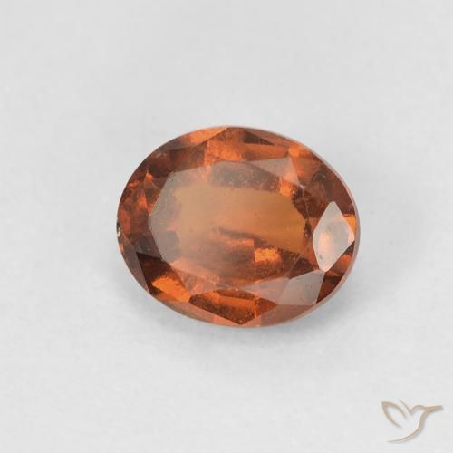1.23 карата, натуральный Medium Dark-Orange Гранат Гессонит, Овал, VVS-VS