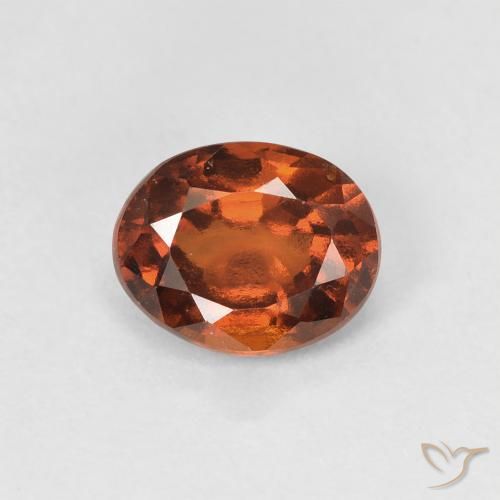 1.23ct Натуральный Темно-оранжевый Гранат Гессонит, Овал, VVS-VS