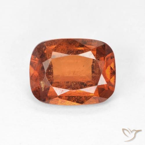 2.35ct Натуральный Красновато-оранжевый Гранат Гессонит, Подушка, VS-SI