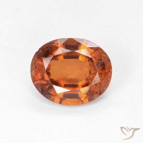 1.46ct Натуральный Темно-оранжевый Гранат Гессонит, Овал, VS-SI