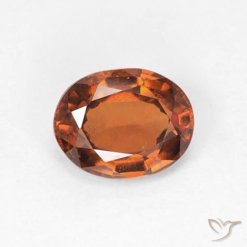 1.42ct Натуральный Medium Dark-Orange Гранат Гессонит, Овал, VVS-VS