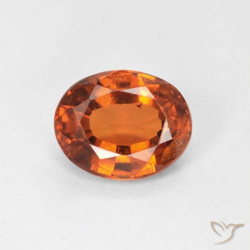 1.29ct Натуральный Красновато-оранжевый Гранат Гессонит, Овал, Чистота VS