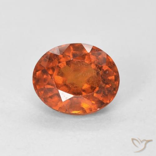 0.78ct Натуральный Теплый апельсин Гранат Гессонит, Овал, Чистота VS